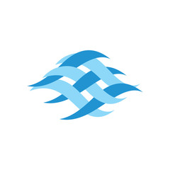 curves linked overlapping motion flow logo vector