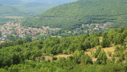 Fototapeta na wymiar A panoramic view on the city of Zvecan.