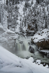 Lower Falls of the Firehole River on a Winter Afternoon
