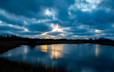 New England Salt Marsh at Sunset