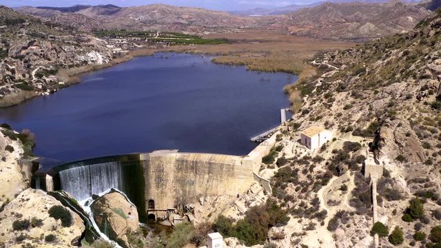 The huge dam in Cascada Pantano Elche in Spain