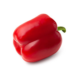 Sweet pepper. Red pepper. Bell pepper isolated on a white background.