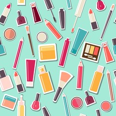 Beauty and make up seamless pattern