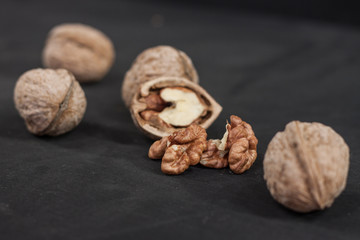 walnuts on white background