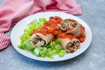 Black Bean Burritos with Salsa 