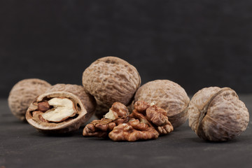 walnuts on wooden background