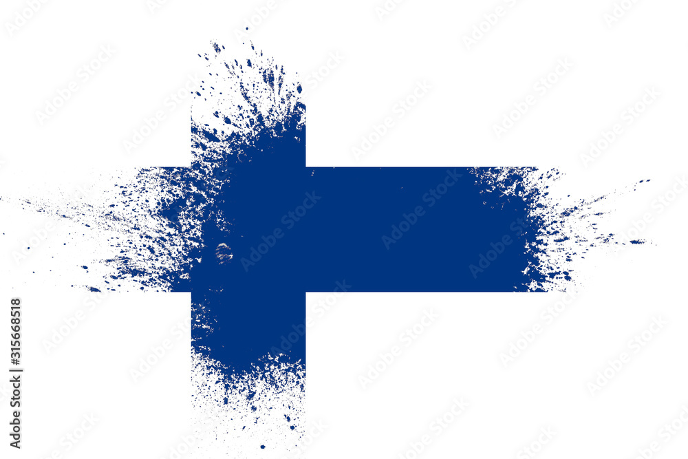 Poster flag of finland with texture. template for design