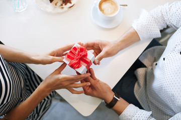 Valentines day concept. Couple celebrating Valentine’s Day