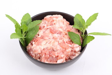 Raw ground beef for burgers 