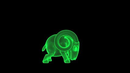 aries zodiacal sign wireframed