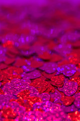 Glittering hearts background, love Valentines day concept