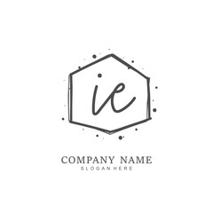 Handwritten initial letter I C IC for identity and logo. Vector logo template with handwriting and signature style.