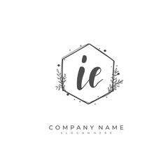 Handwritten initial letter I C IC for identity and logo. Vector logo template with handwriting and signature style.