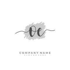 Handwritten initial letter O E OE for identity and logo. Vector logo template with handwriting and signature style.