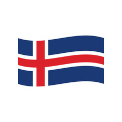 Flag of Iceland flat vector icon isolated on a white background.