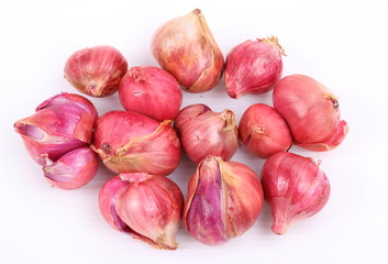 Shallots on isolated white background 