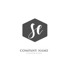 Handwritten initial letter S E SE for identity and logo. Vector logo template with handwriting and signature style.