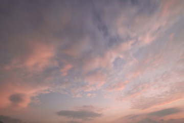 The sky and the colorful clouds during the sunset