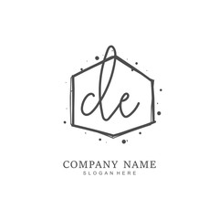 Handwritten initial letter D E DE for identity and logo. Vector logo template with handwriting and signature style.