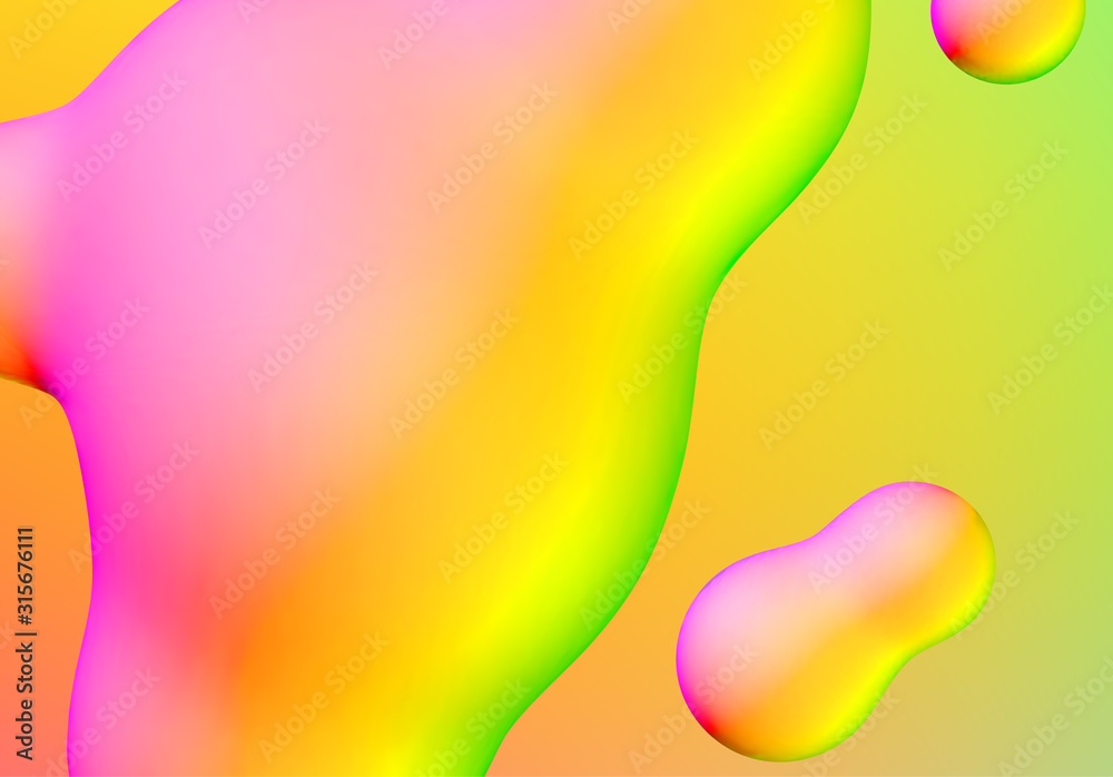 Aufkleber fluid design liquid blobs with vibrant intense colors abstract background