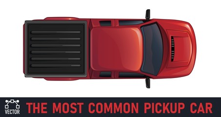 car top view most common pickup for parking or architecture presentation , vector illustration © Vectorville