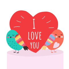 love birds holding a heart in celebration of Valentine's day - 315677157