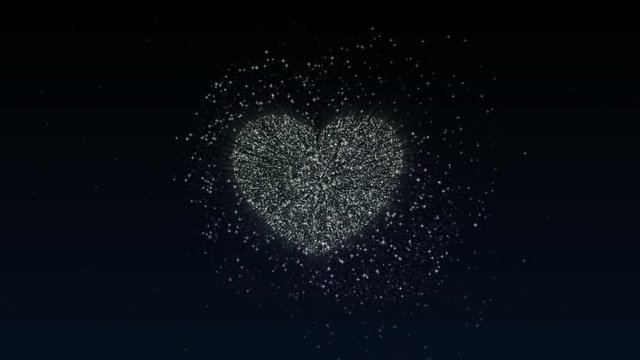 Fireworks celebration of Valentine's Day , fireworks of the heart shape , 4k