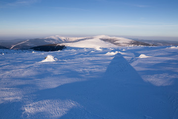 Fototapeta premium Landscape of the Giant mountains (Krkonose) in winter