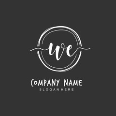 Handwritten initial letter W E WE for identity and logo. Vector logo template with handwriting and signature style.