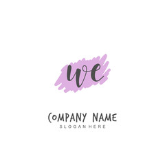 Handwritten initial letter W E WE for identity and logo. Vector logo template with handwriting and signature style.