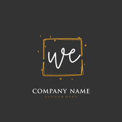 Handwritten initial letter W E WE for identity and logo. Vector logo template with handwriting and signature style.