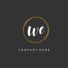 Handwritten initial letter W E WE for identity and logo. Vector logo template with handwriting and signature style.