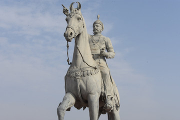 Fototapeta na wymiar Jaswant of Rajasthan statue of Rao Jodha made of sparse stone