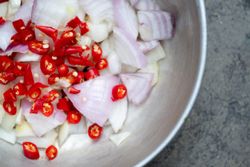 Thai food ingredient to make Thai spicy salad