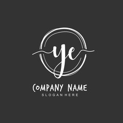 Handwritten initial letter Y E YE for identity and logo. Vector logo template with handwriting and signature style.