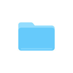 Blue folder flat vector icon isolated on a white background. - obrazy, fototapety, plakaty