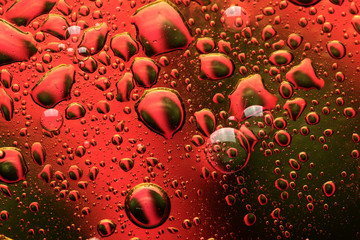 abstract background - waterdrops on red and green background. Horizontal image