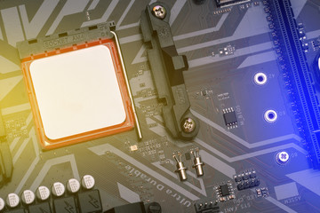 The processor in the computer motherboard. Computer help and equipment repair