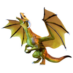 Fototapeta premium 3D Rendering Fairy Tale Dragon on White