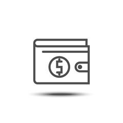 Vector wallet thin line icon on white background