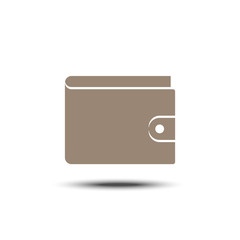 Vector wallet solid icon on white background