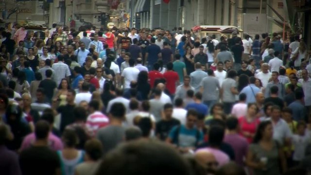 crowded people walking on the street Istanbul / Taksim / istiklal
