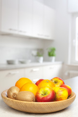 Fruit in a white kitchen