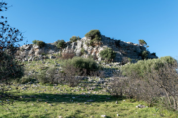 close-up side top of mountain