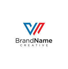 Letter w logo Line Design Vector Stock illustration.