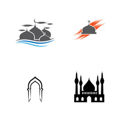 Set Mosque Logo Template vector symbol