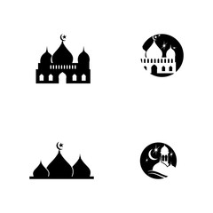 Set Mosque Logo Template vector symbol