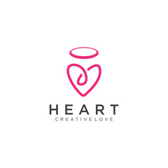 Heart love logo Design Vector Stock . Dating Logo . Valentine logo