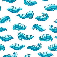 Seamless wave pattern. Background with sea, river or water texture.