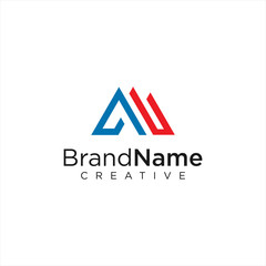 Letter A M Triangle Logo Design Vector Stock illustration . Mountain Triangle Logo . Triangle Logo